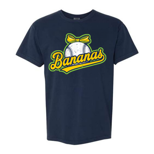 Bananas Baseball Bow