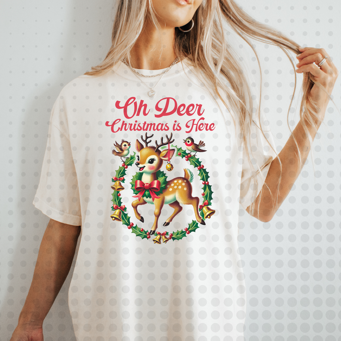 Oh Deer Christmas is Here (with birds)