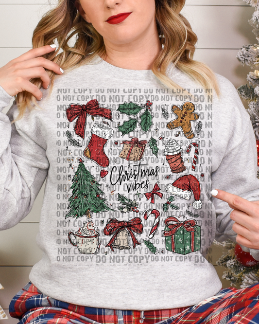 Retro Christmas Doodle Collage