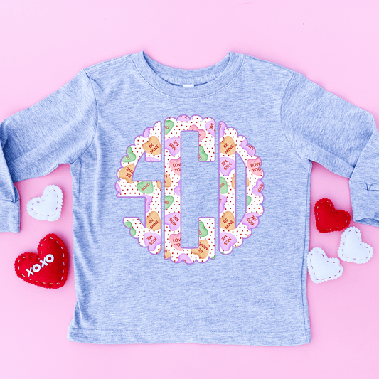 Candy Heart Valentine's Monogram