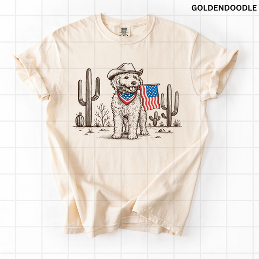 Patriotic Goldendoodle