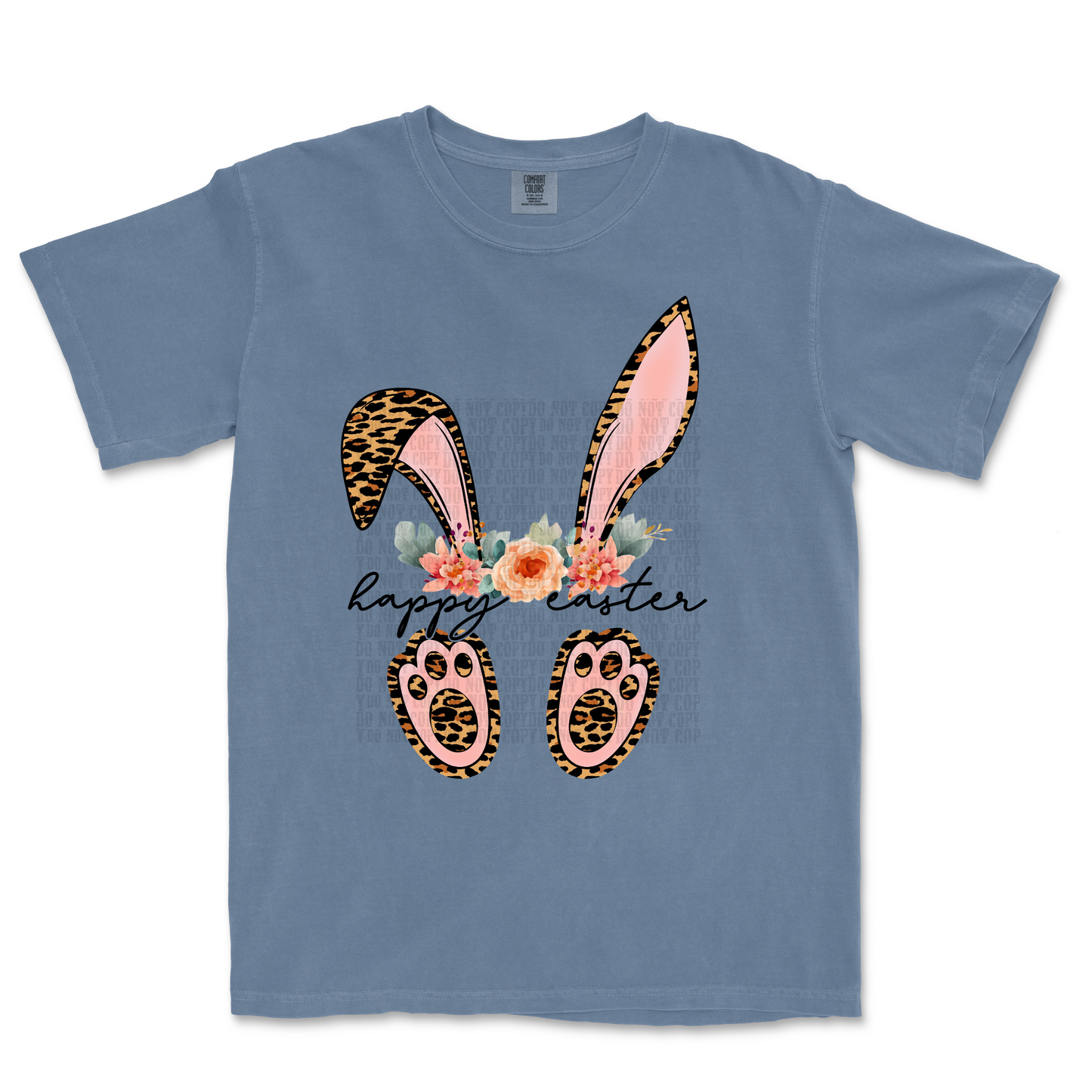 Happy Easter written in Leopard Bunny Ears