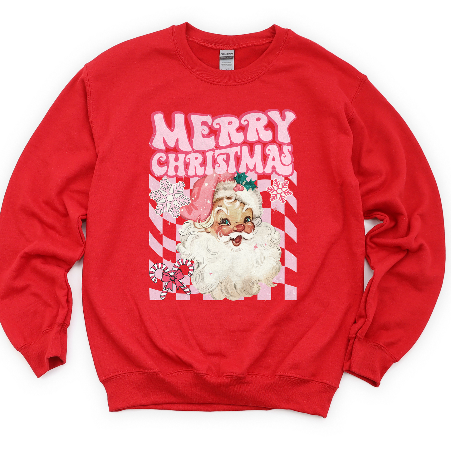 Retro Santa- Pink Checkered