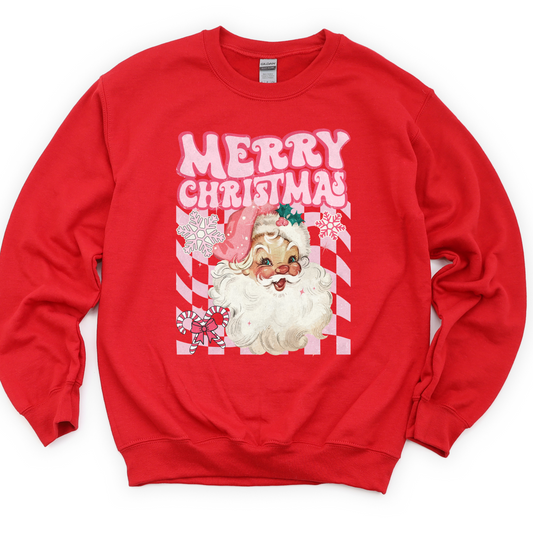 Retro Santa- Pink Checkered
