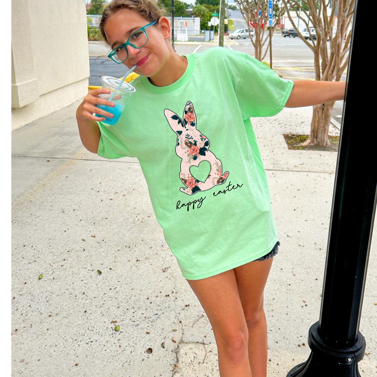 Happy Easter - Floral bunny