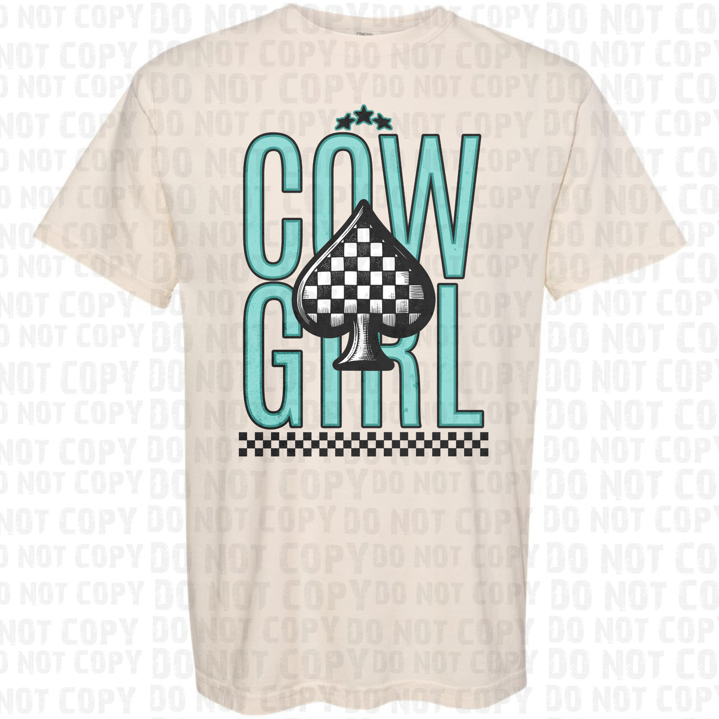 Cow Girl - Big Teal Stacked