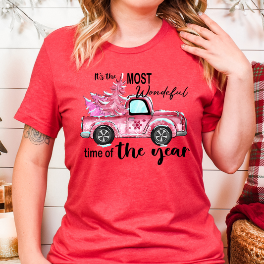 Most Wonderful Time of Year Pink Truck