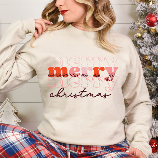 Merry Stacked Christmas Leopard