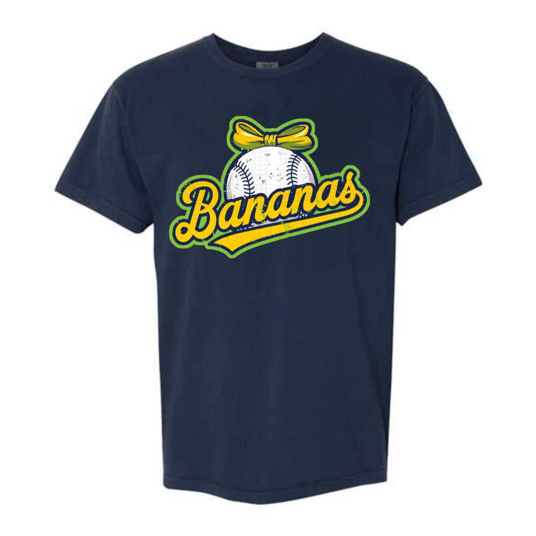 Bananas Baseball Bow
