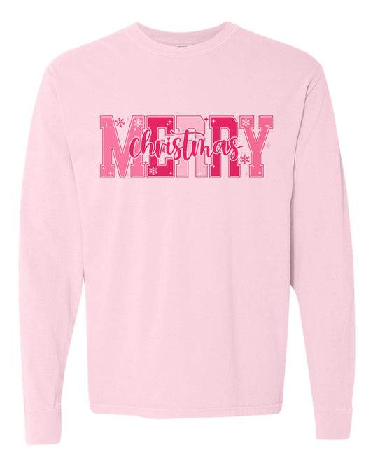Monochromatic Pink Merry Christmas