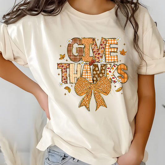Give Thanks patterned stack