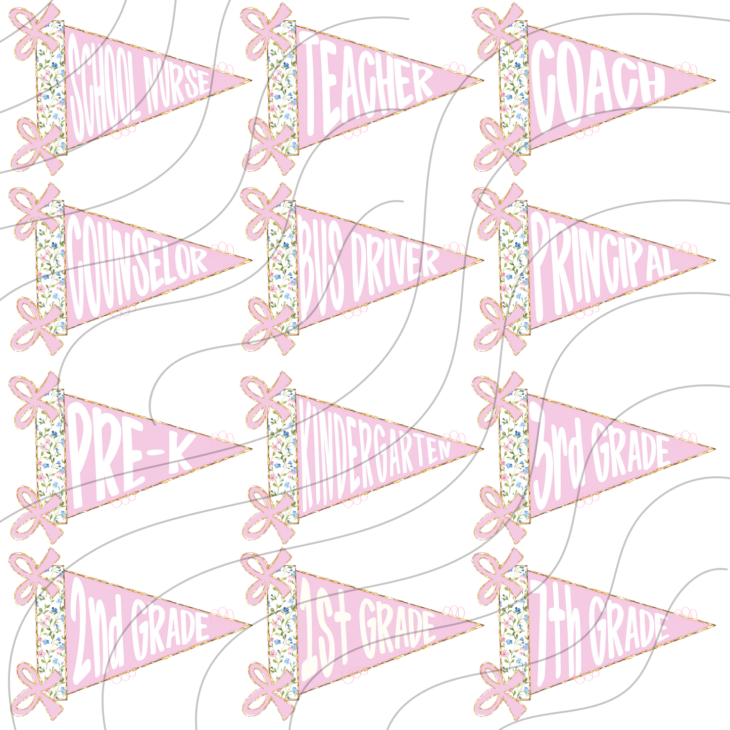 School Title Pennant Flags- Add the one you want in notes at checkout!!!