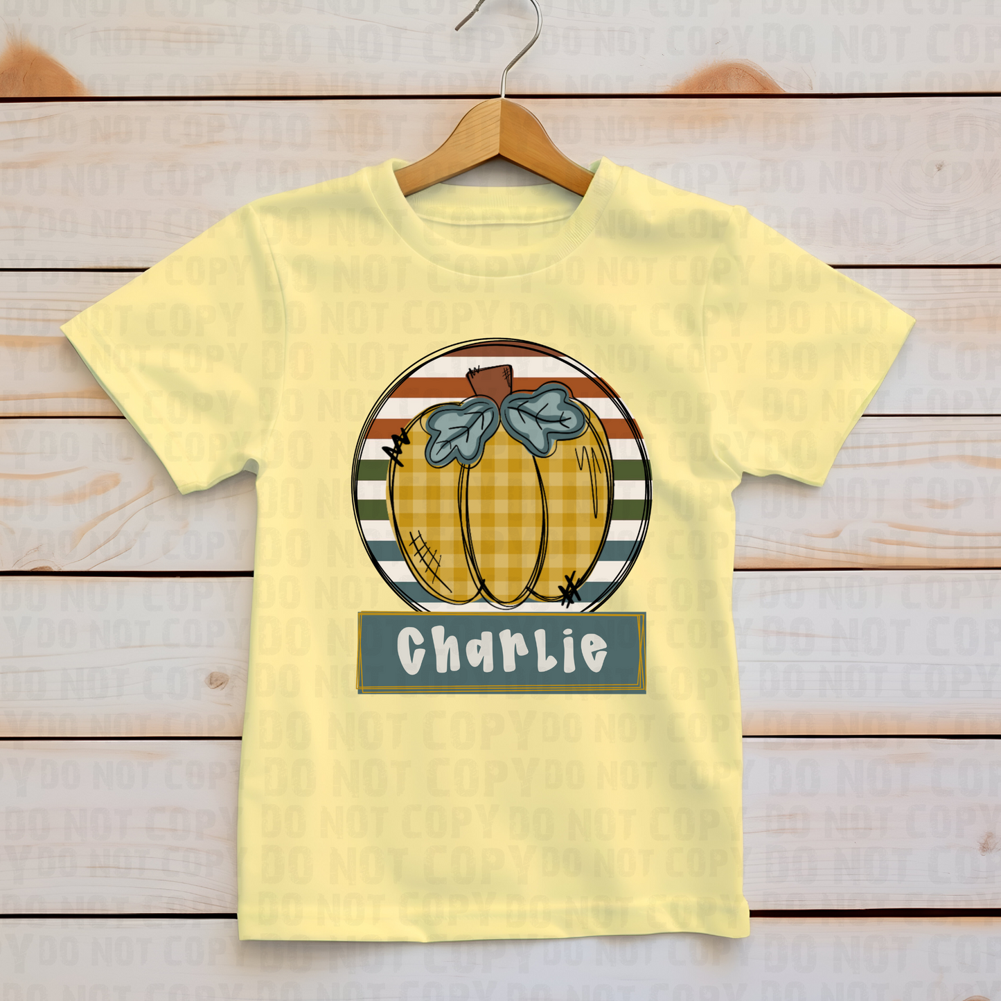 Floral or Checkered Pumpkin w/ Custom Name