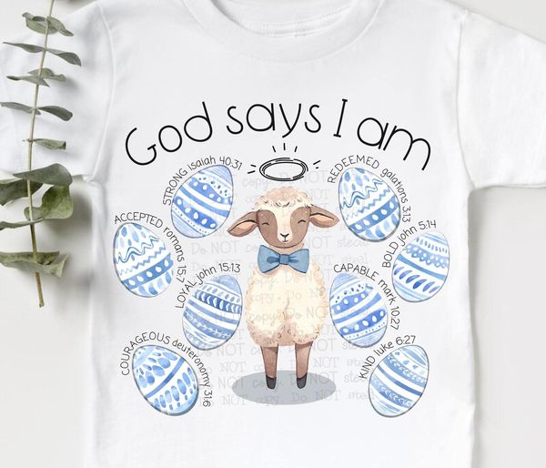 God Says I Am...(blue Easter eggs)