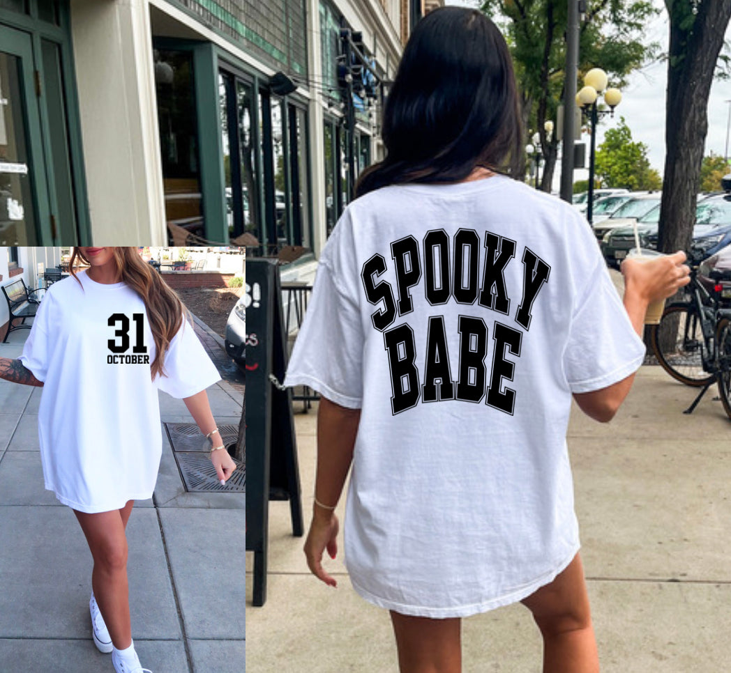 Spooky Babe- front + back option (sold separately) black option