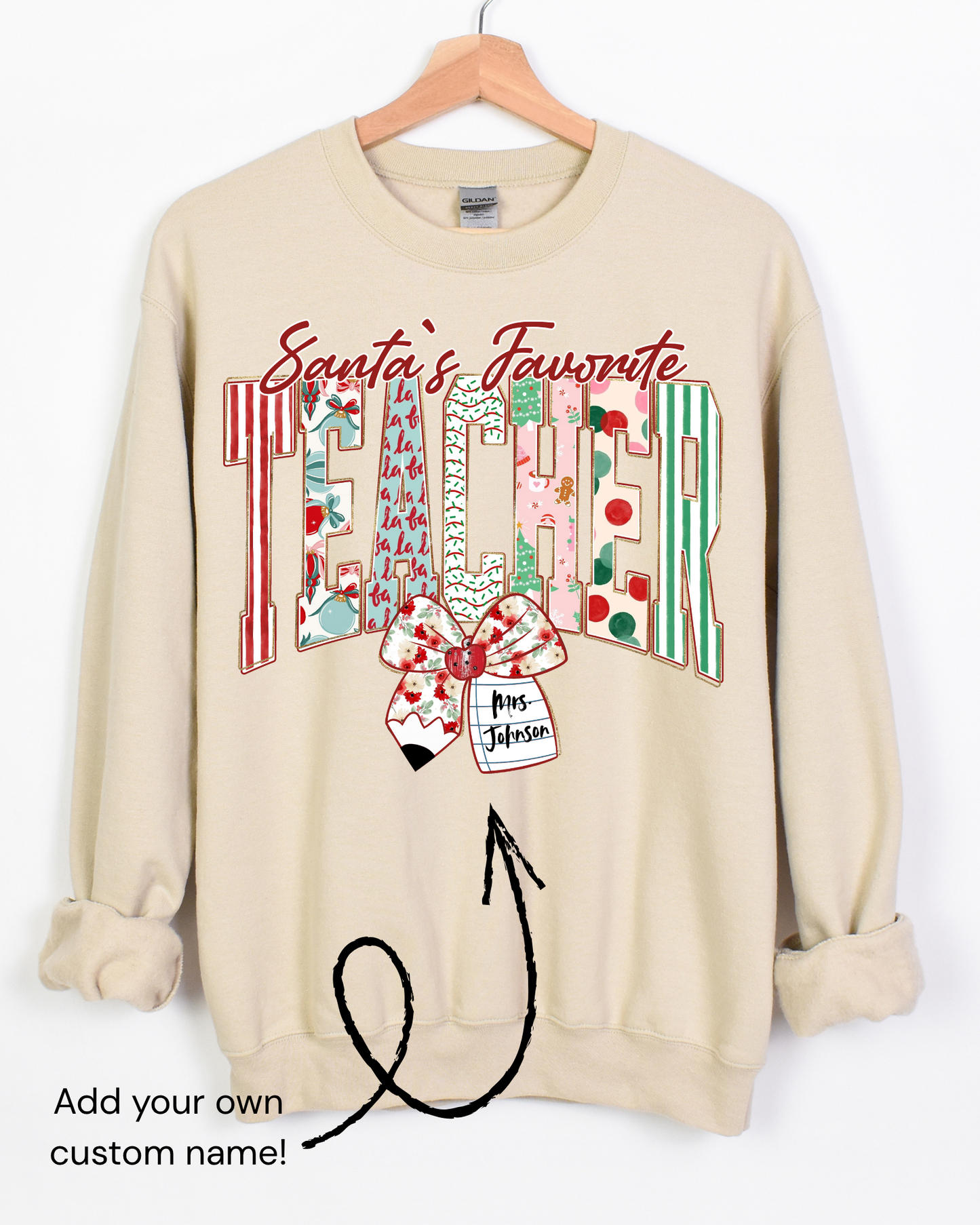 Santa's Favorite Teacher w/ Custom Name