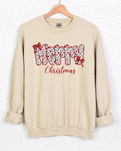 Merry Christmas Floral & Lace