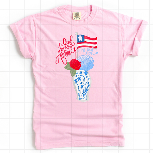 GOD Bless America Vase