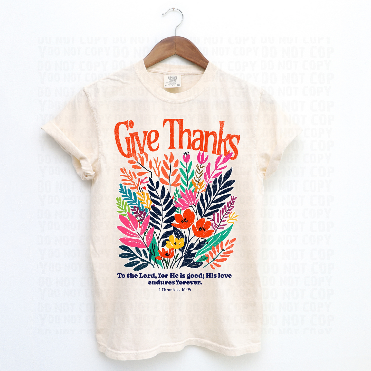 Give Thanks Floral Distressed