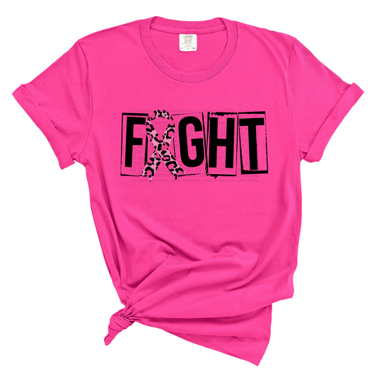 Breast Cancer - Fight Block Letters