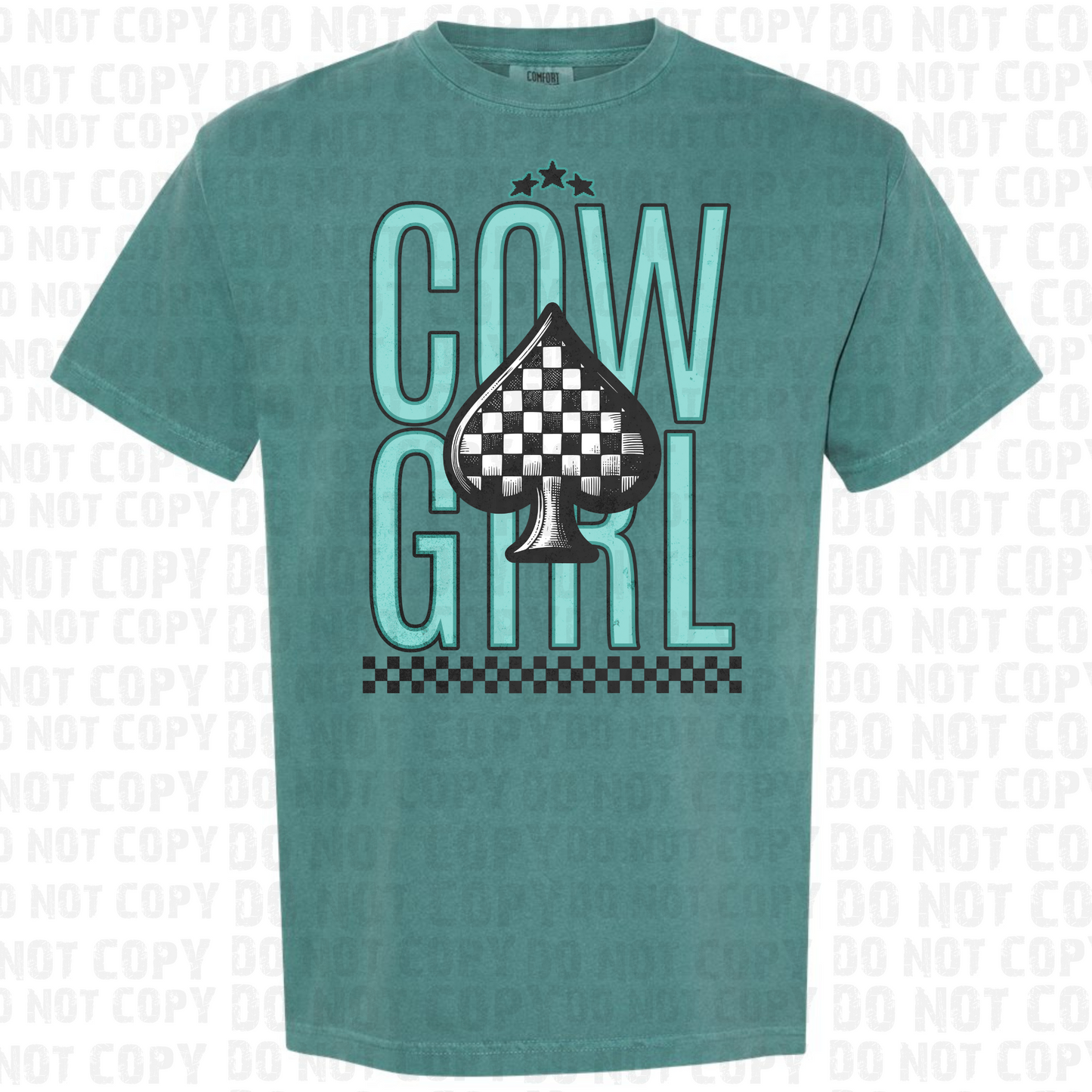 Cow Girl - Big Teal Stacked