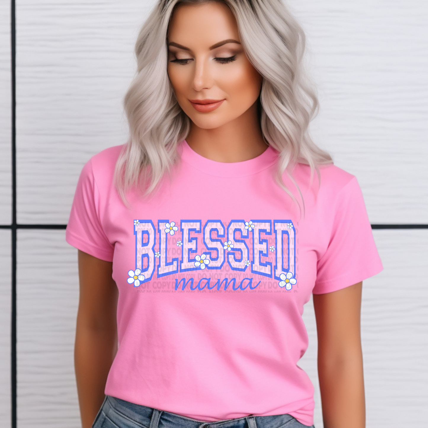 Blessed Mama - Purple Varsity Font