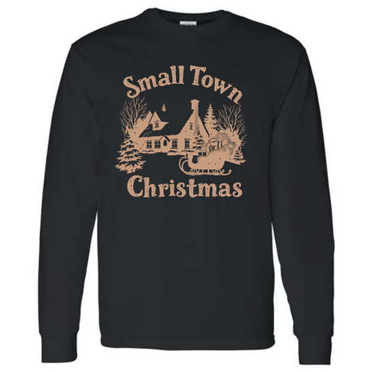 Small Town Christmas Scene - Brown