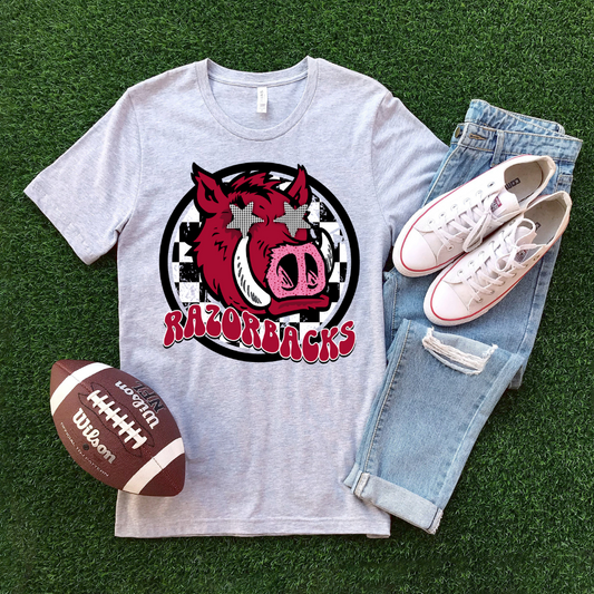 Preppy Mascot Checkered - Razorbacks