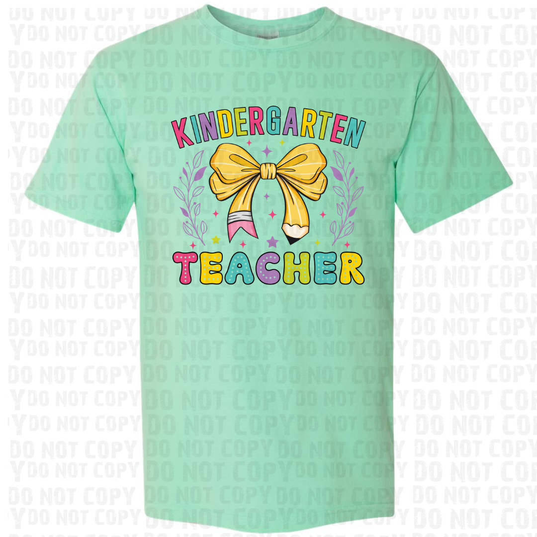 Kindergarten Teacher Pencil Bow Social Club Style