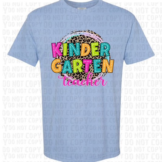 Kindergarten Teacher Bright Leopard Circle