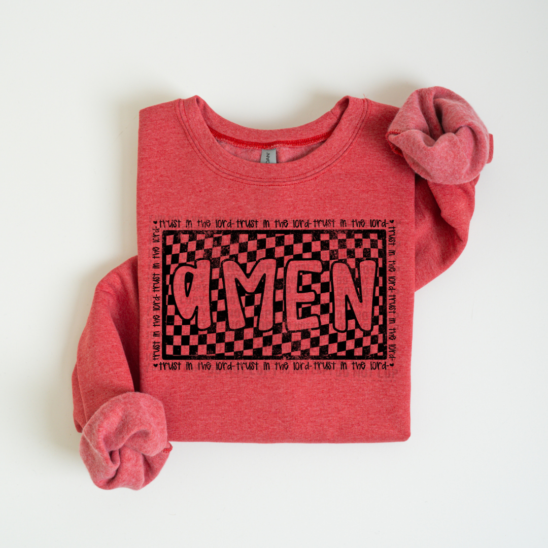 Handwritten Amen Checkered