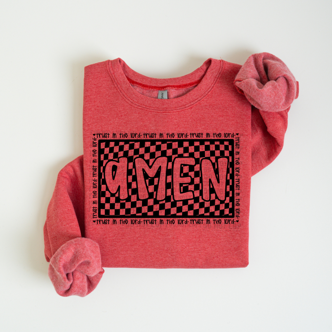 Handwritten Amen Checkered