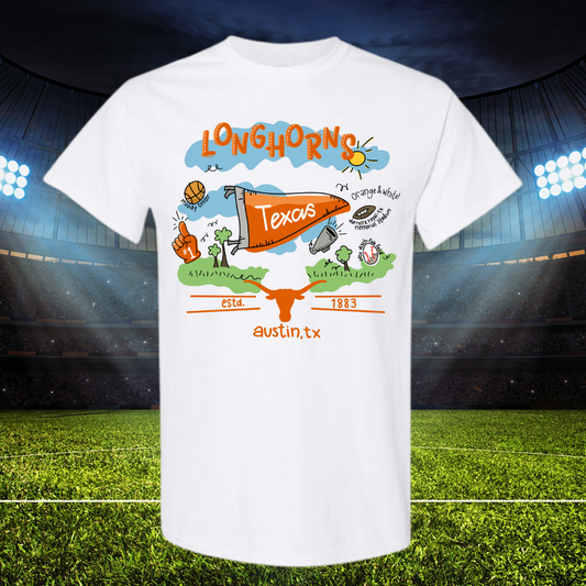 Football Team Doodles - Texas Longhorns