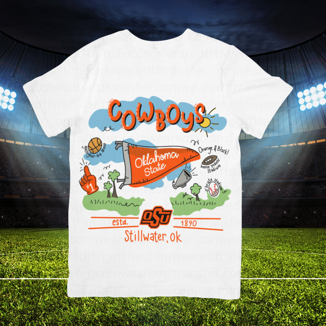 Football Team Doodles - Oklahoma State Cowboys