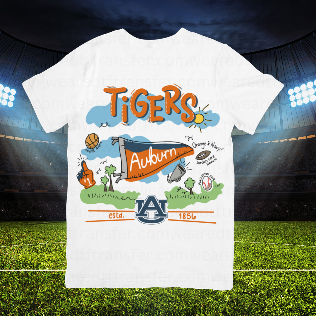 Football Team Doodles - Auburn Tigers