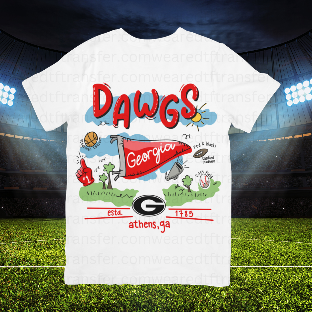 Football Team Doodles - Dawgs