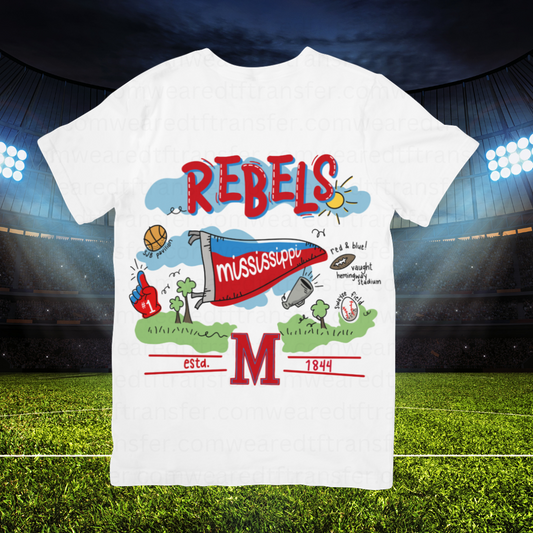 Football Team Doodles - Mississippi Rebels