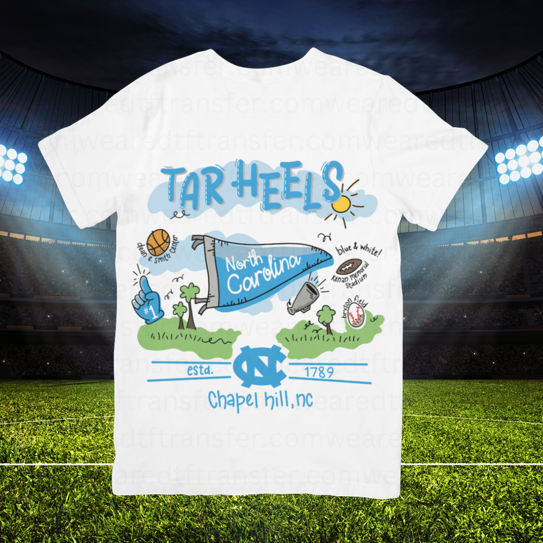 Football Team Doodles - NC Tarheels