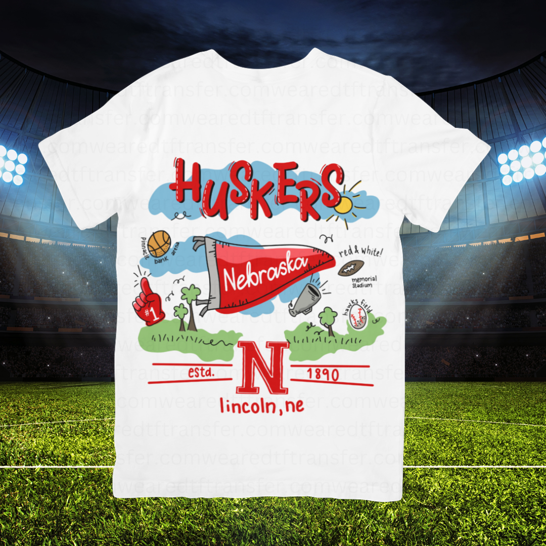 Football Team Doodles - Nebraska Huskers