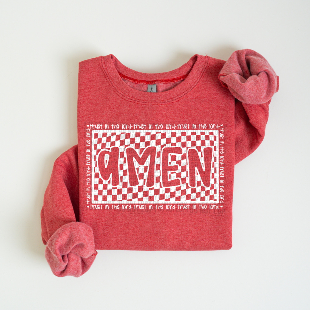 Handwritten Amen Checkered