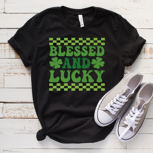 Blessed & Lucky Green Checkered