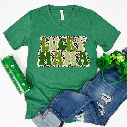 Lucky Mama green & leopard stacked