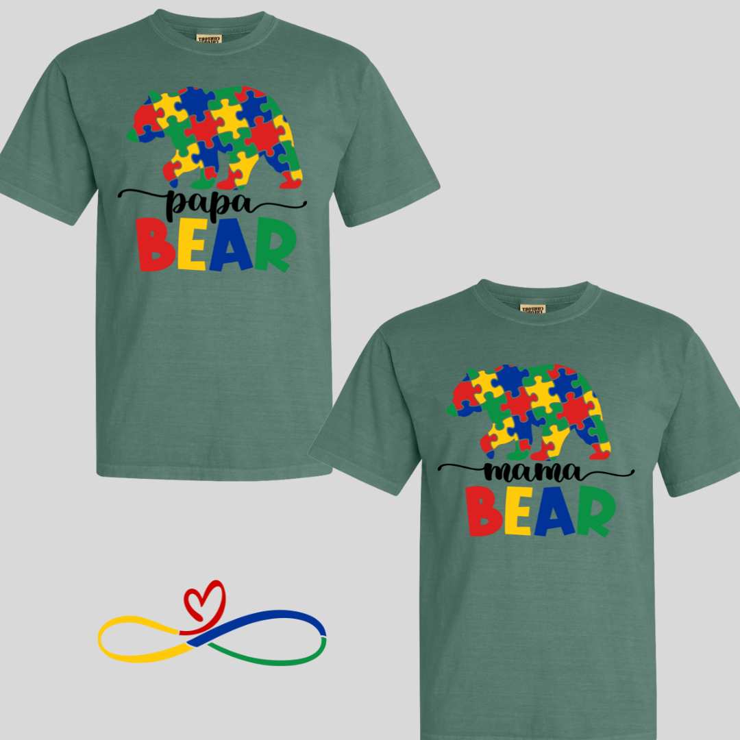 Autism Awareness Bear - (Mama & Papa options)