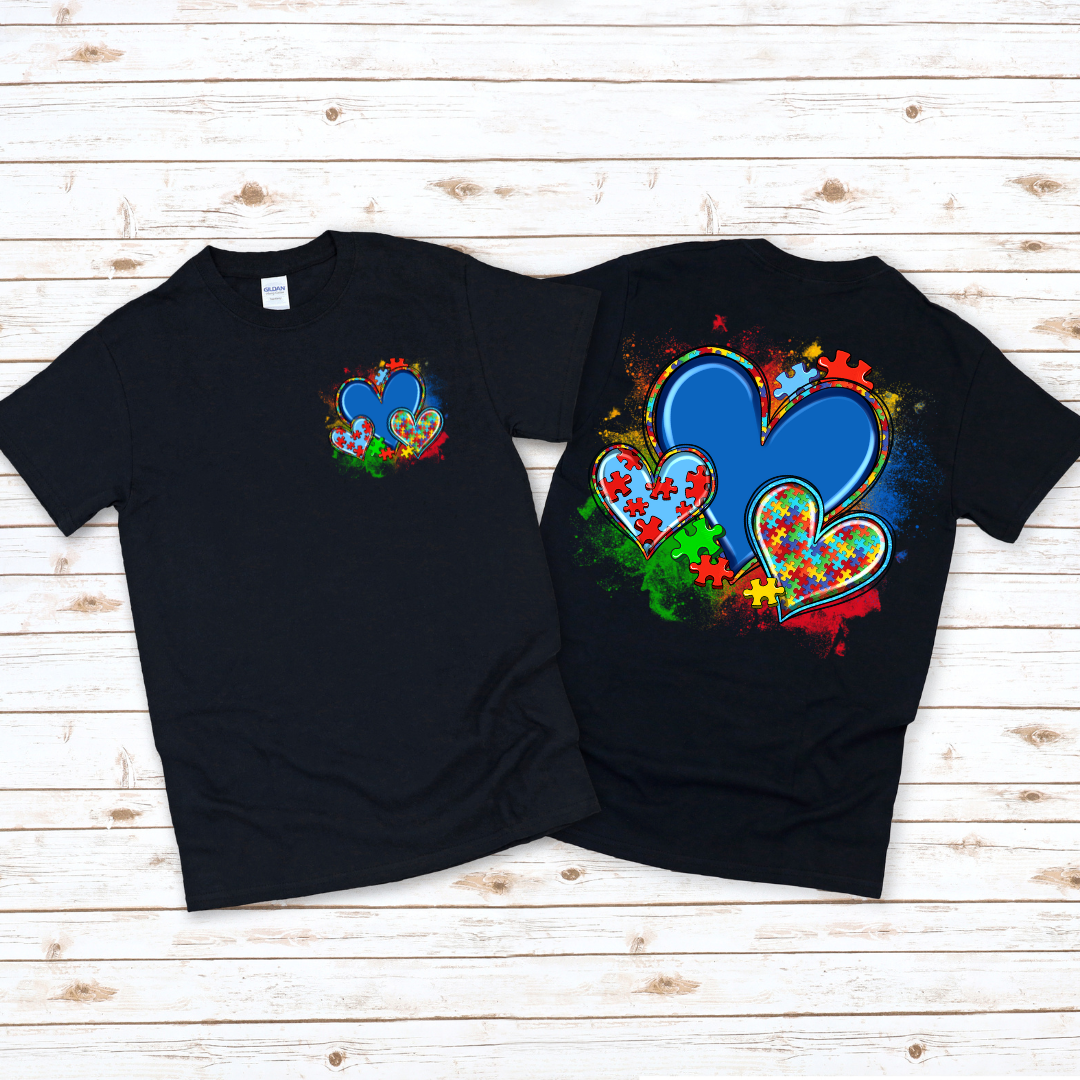 Autism Awareness Triple Hearts Design