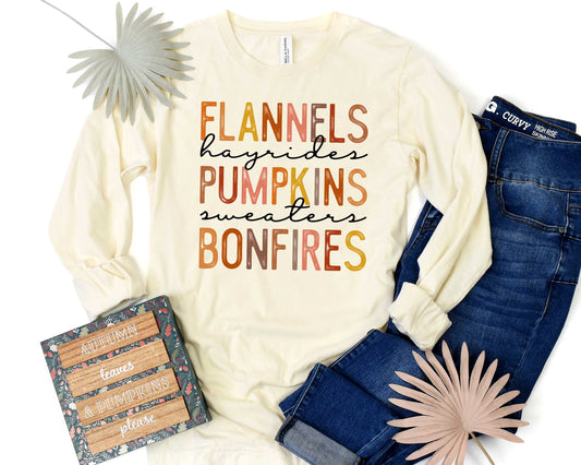 Flannels Pumpkins Bonfires